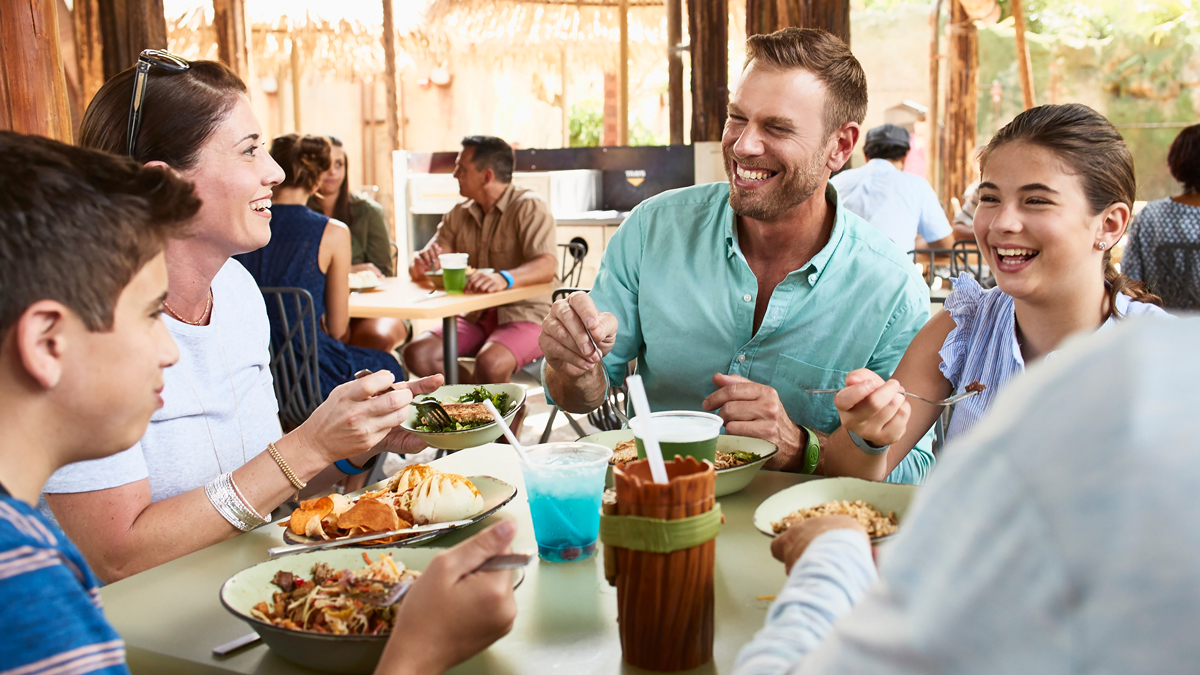 Family eating at Disney World restaurant